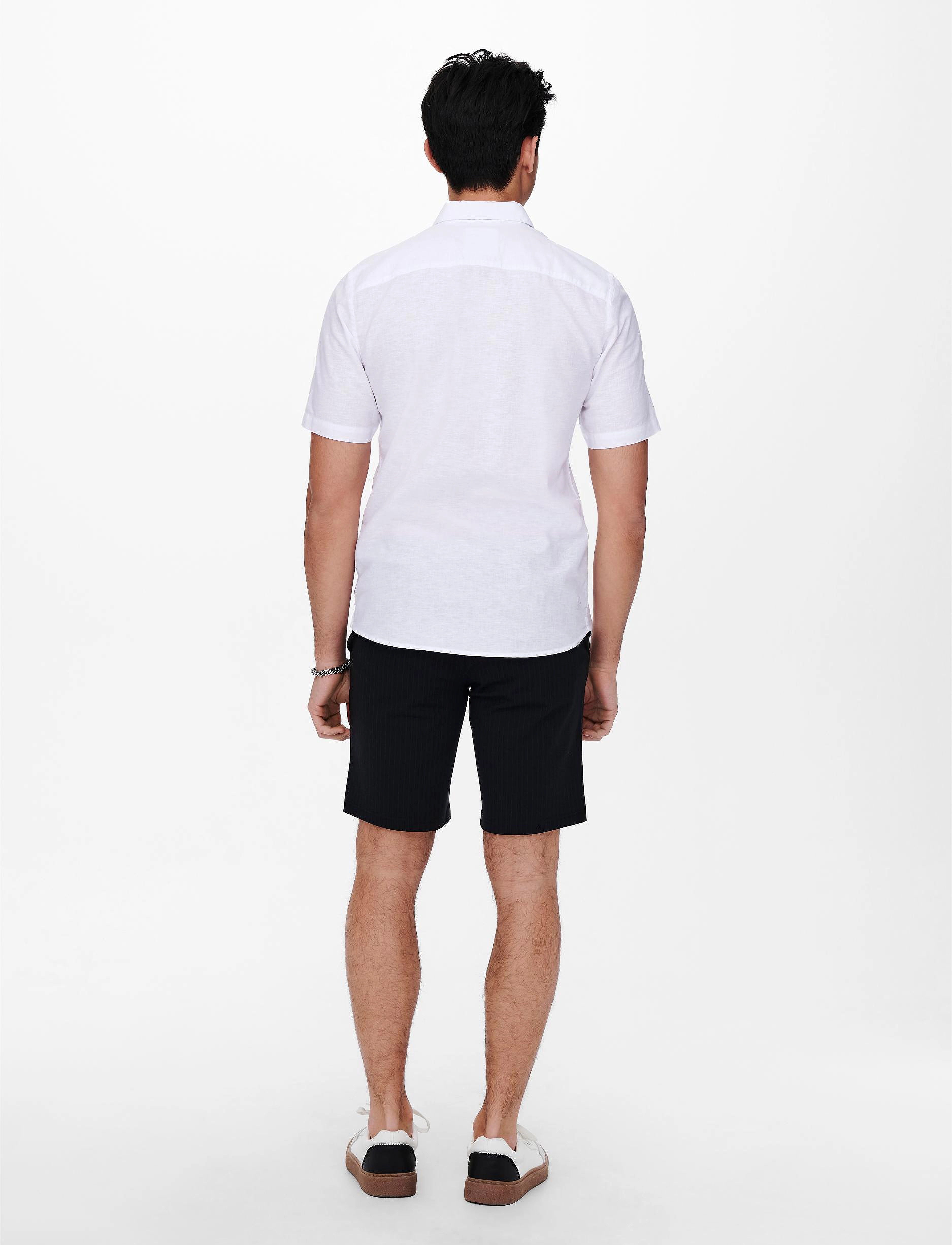 ONLY & SONS - ONSCAIDEN LIFE SS SOLID LINEN BLEND NOOS - die niedrigsten preise - white - 3