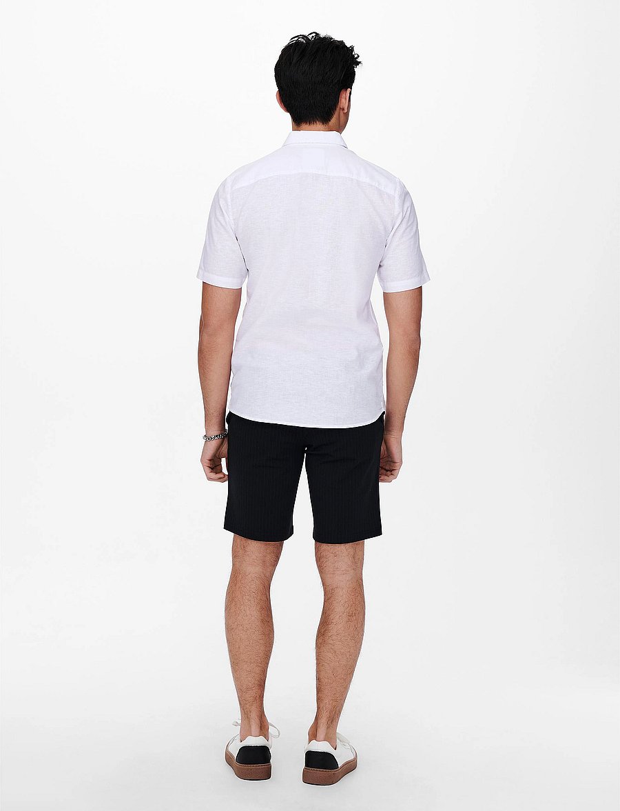 ONLY & SONS - ONSCAIDEN LIFE SS SOLID LINEN BLEND NOOS - leinenhemden - white - 3