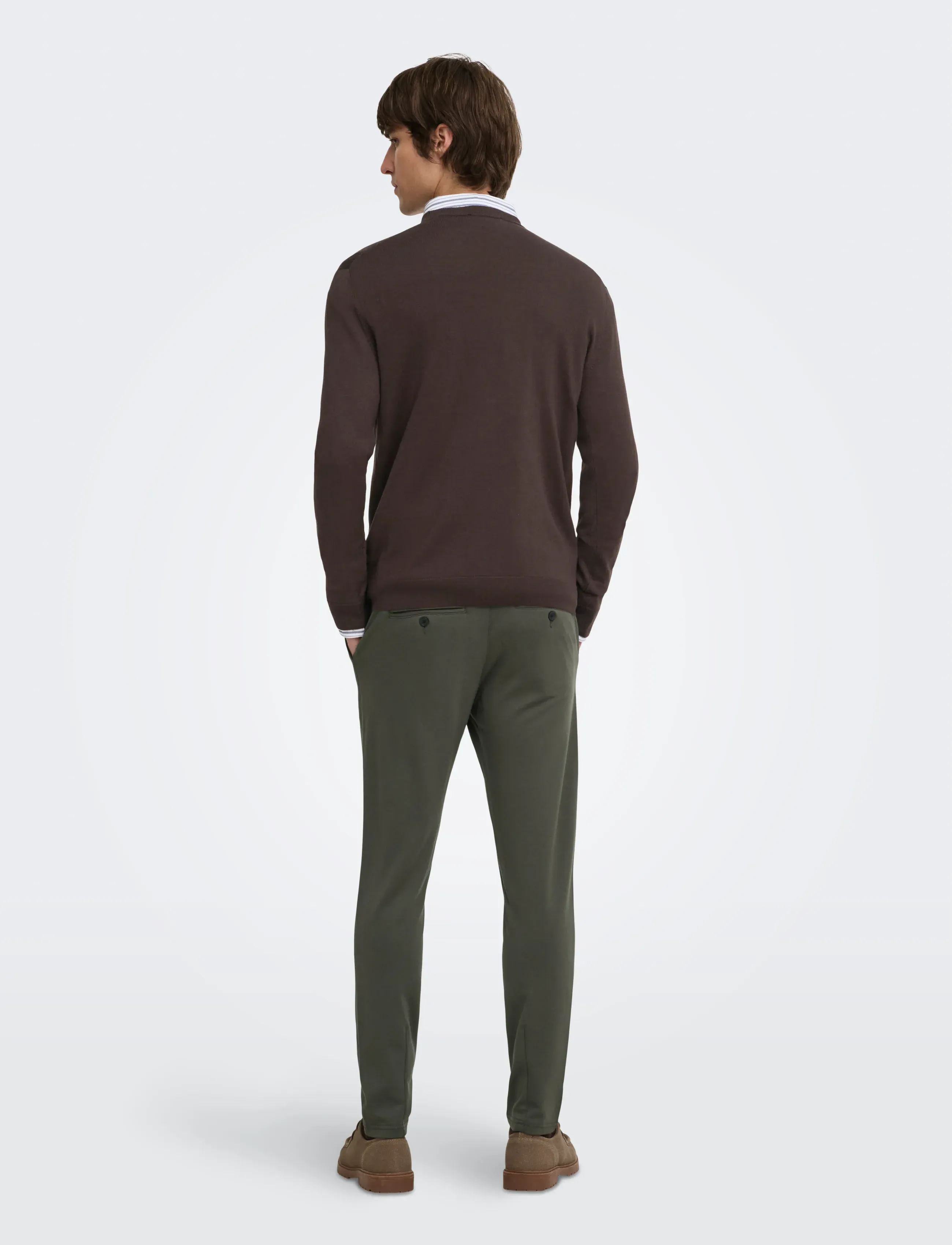 ONLY & SONS - ONSMARK SLIM GW 0209 PANT NOOS - casual trousers - beluga - 3