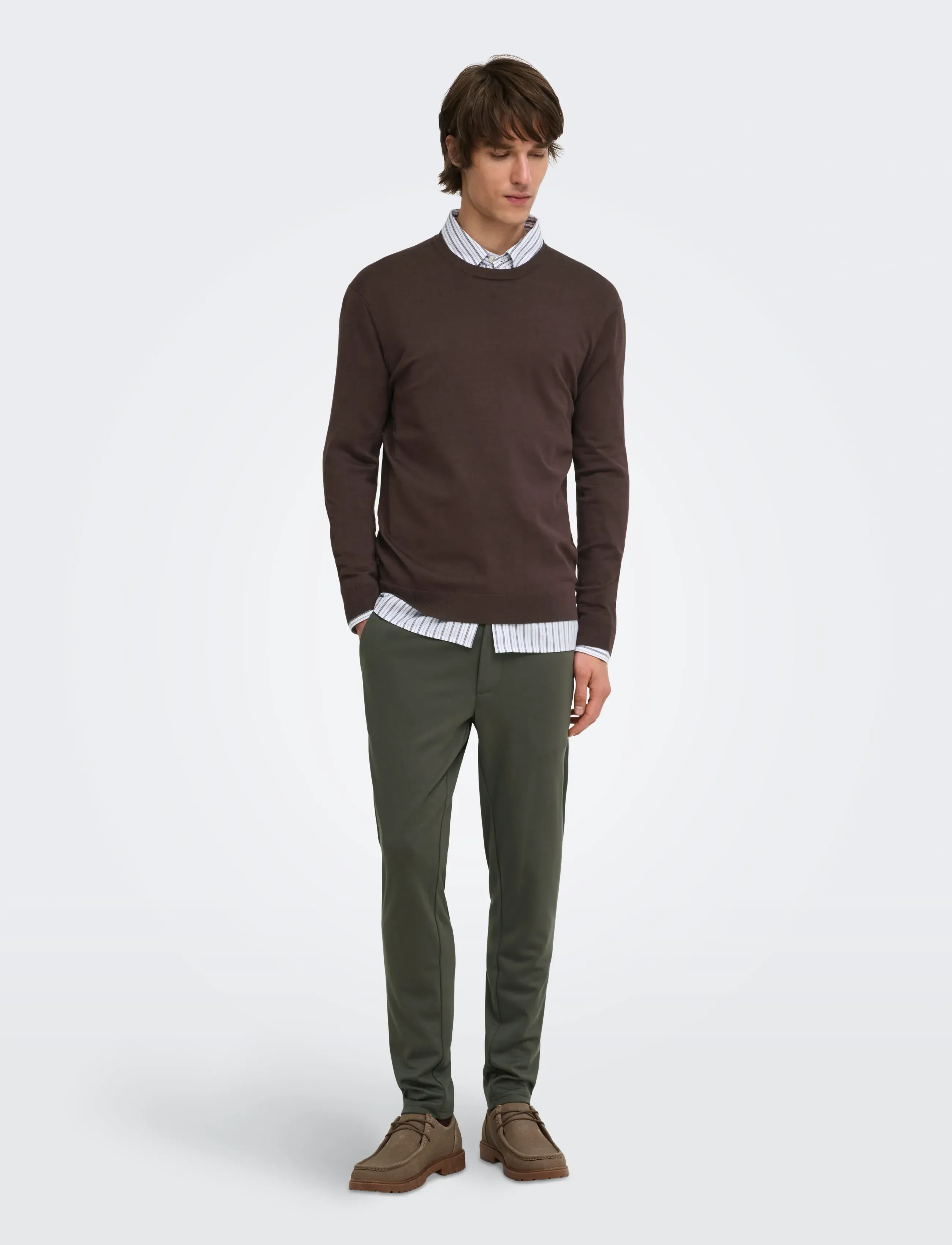 ONLY & SONS - ONSMARK SLIM GW 0209 PANT NOOS - casual trousers - beluga - 4