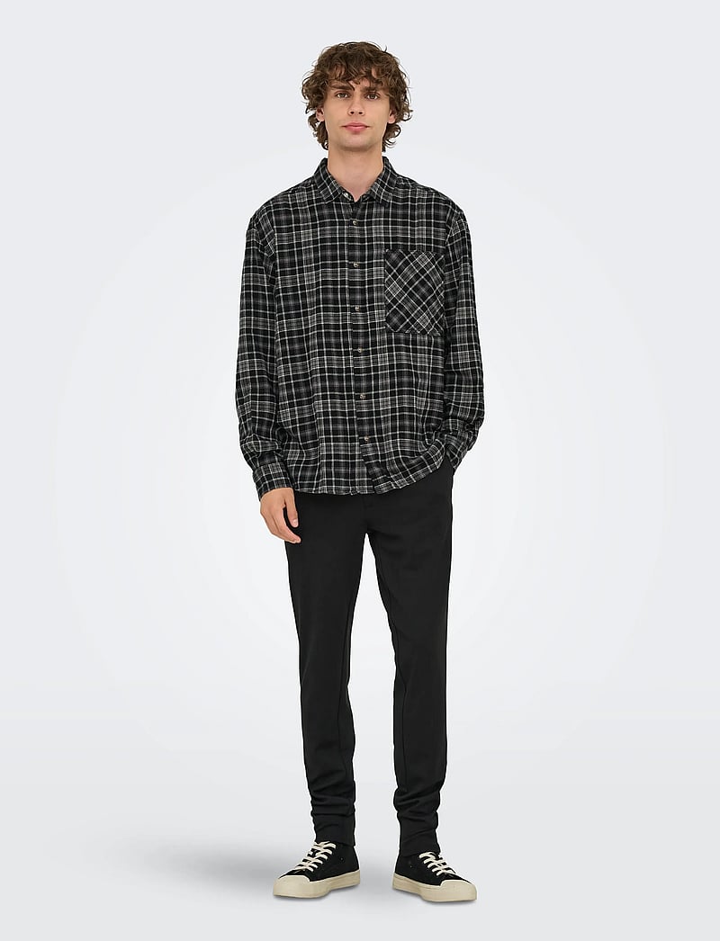 ONLY & SONS - ONSMARK SLIM GW 0209 PANT NOOS - casual bukser - black - 5