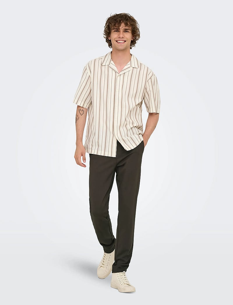 ONLY & SONS - ONSMARK SLIM GW 0209 PANT NOOS - casual byxor - coffee bean - 4