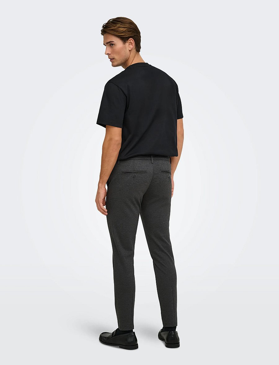 ONLY & SONS - ONSMARK SLIM GW 0209 PANT NOOS - vabaajapüksid - dark grey melange - 3
