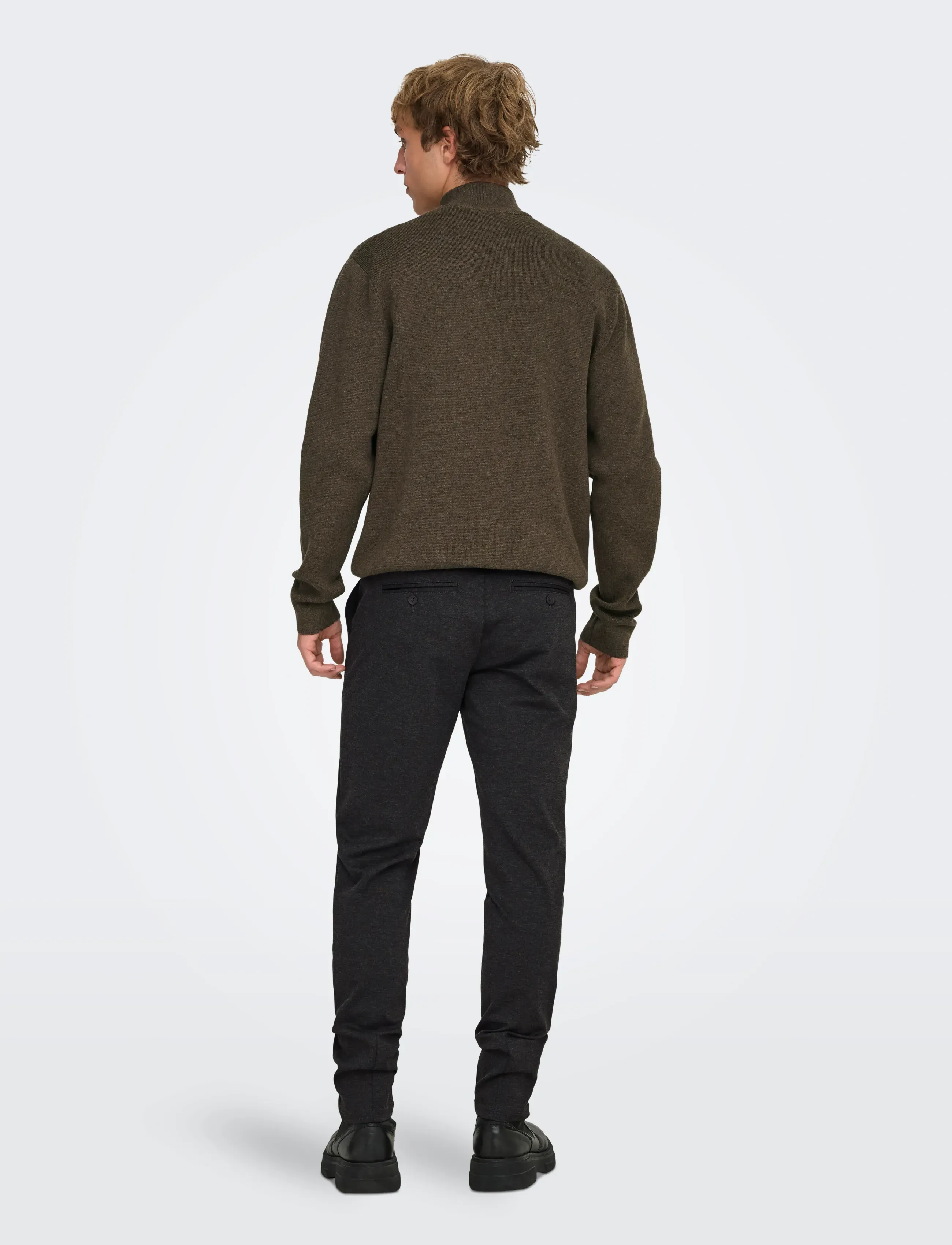 ONLY & SONS - ONSMARK SLIM GW 0209 PANT NOOS - casual bukser - dark grey melange - 3