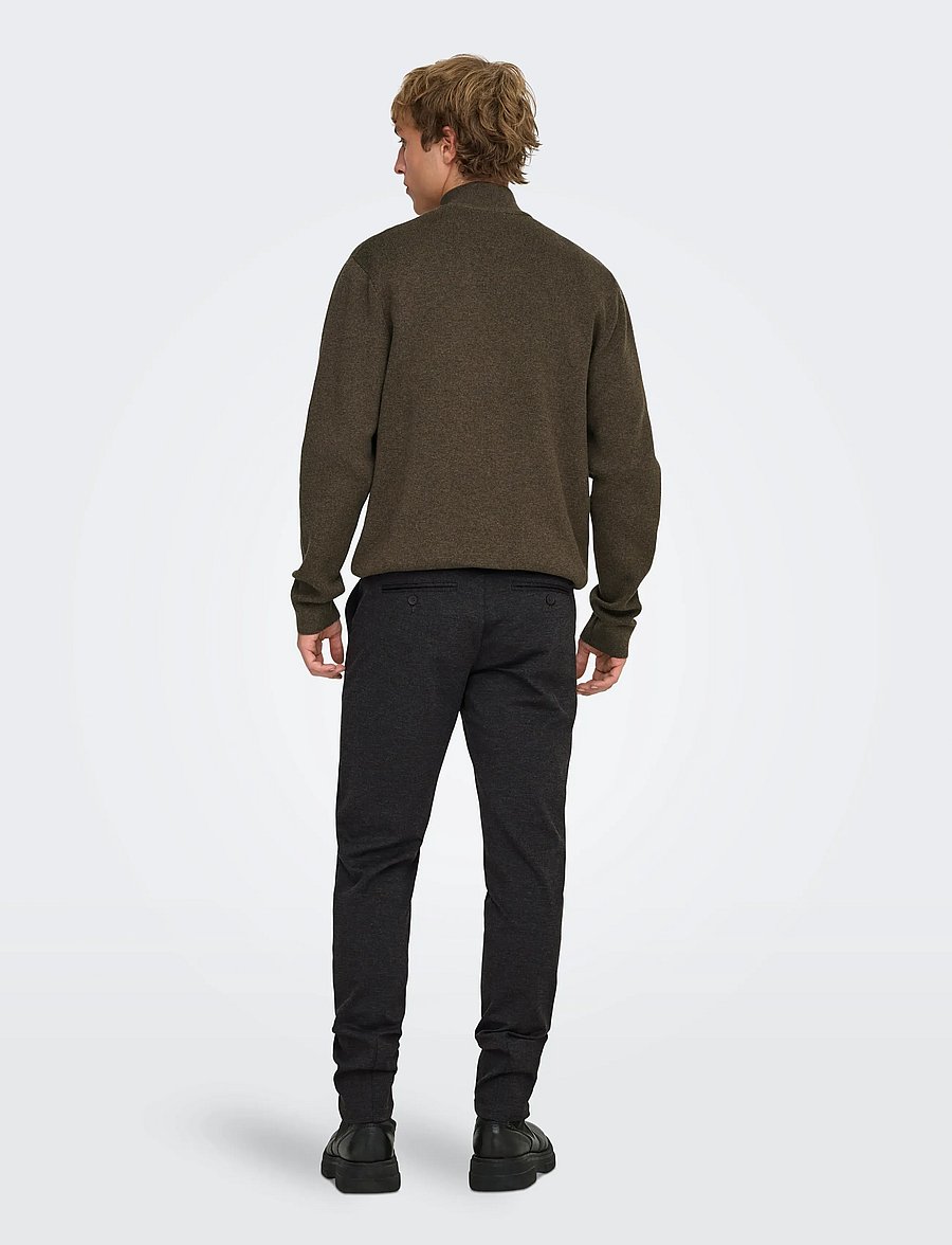 ONLY & SONS - ONSMARK SLIM GW 0209 PANT NOOS - vabaaja püksid - dark grey melange - 3