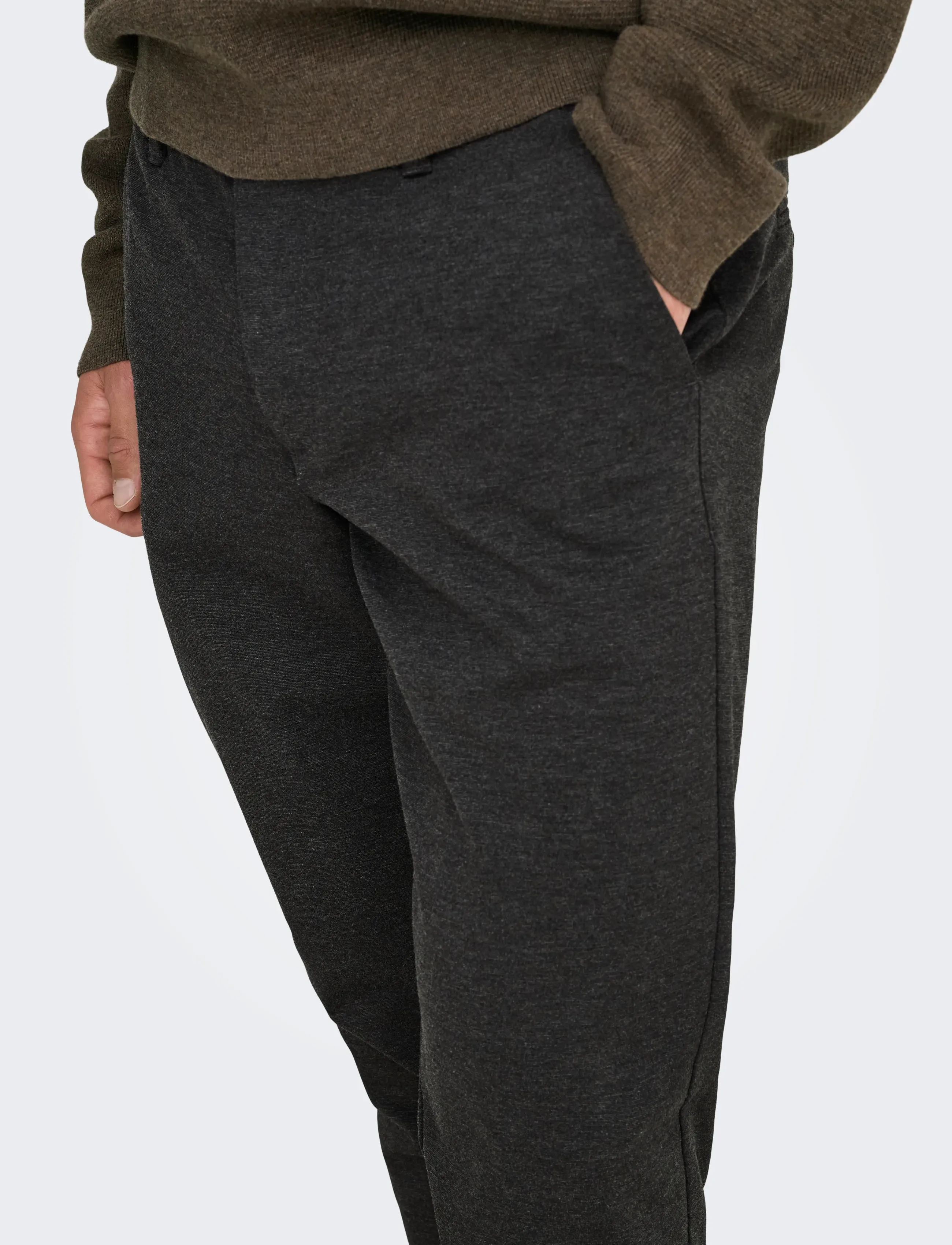 ONLY & SONS - ONSMARK SLIM GW 0209 PANT NOOS - casual bukser - dark grey melange - 4