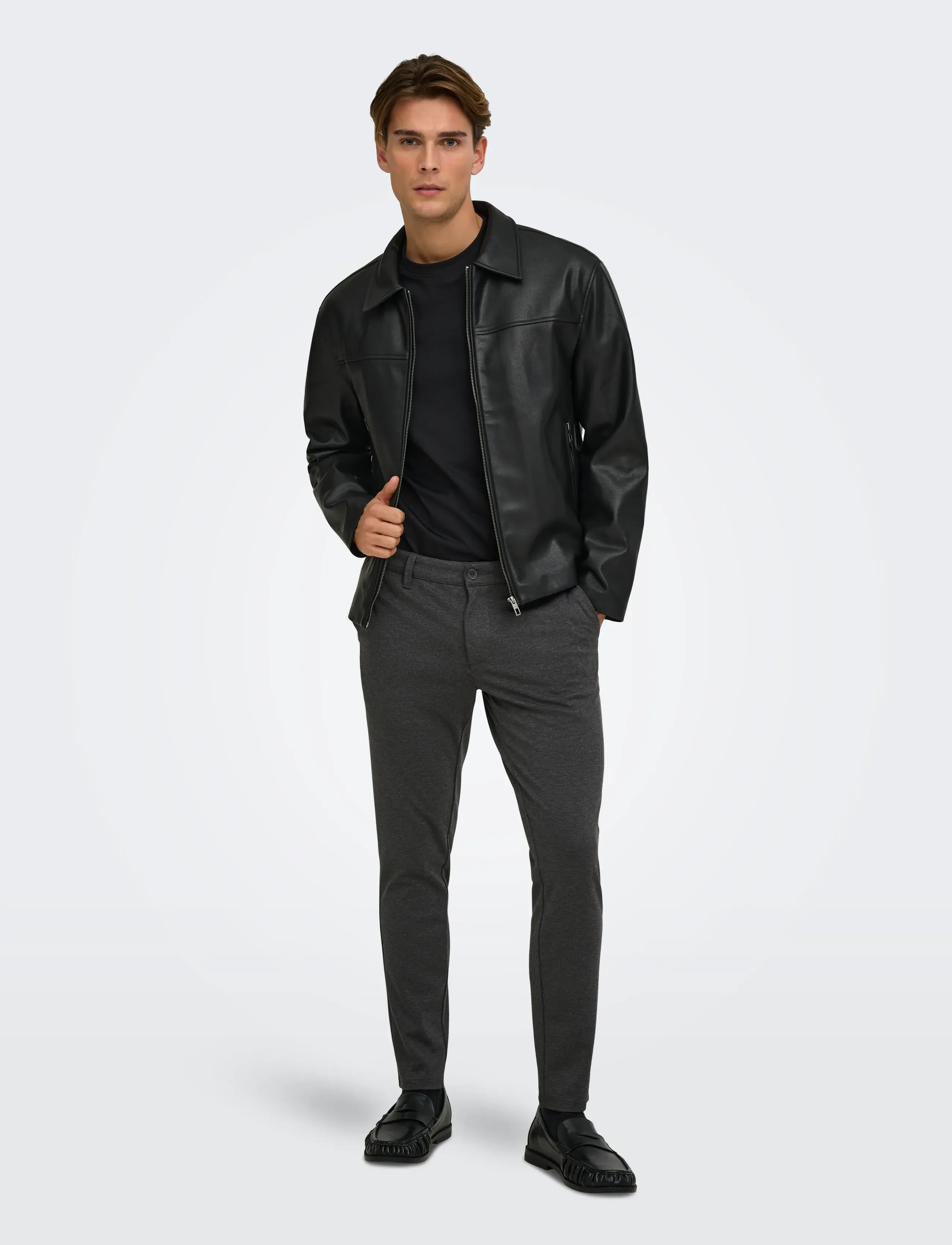 ONLY & SONS - ONSMARK SLIM GW 0209 PANT NOOS - hosen & jeans - dark grey melange - 4