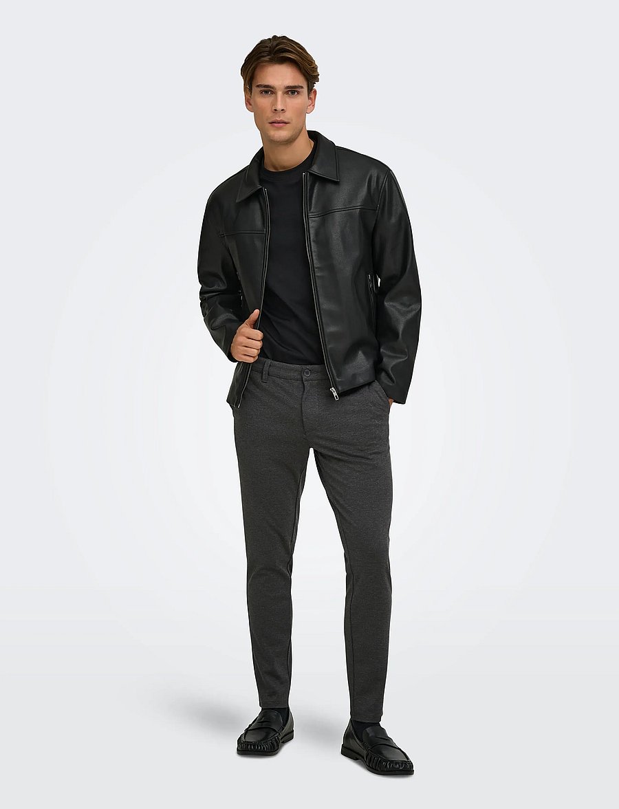 ONLY & SONS - ONSMARK SLIM GW 0209 PANT NOOS - vabaajapüksid - dark grey melange - 4