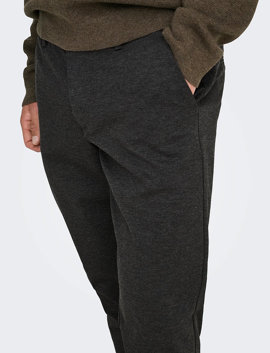 ONLY & SONS - ONSMARK SLIM GW 0209 PANT NOOS - vabaaja püksid - dark grey melange - 4