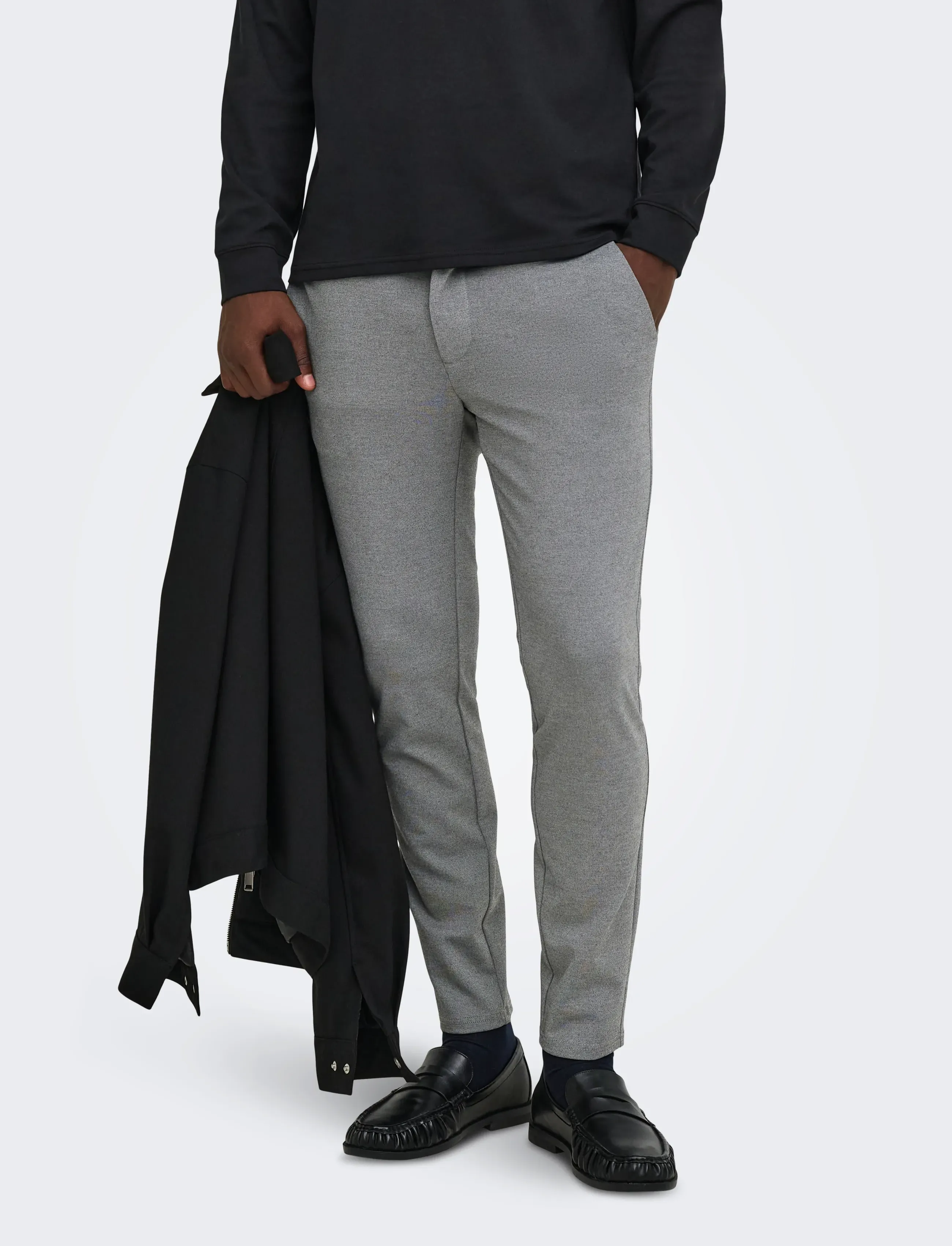 ONLY & SONS - ONSMARK SLIM GW 0209 PANT NOOS - hosen & jeans - medium grey melange - 0