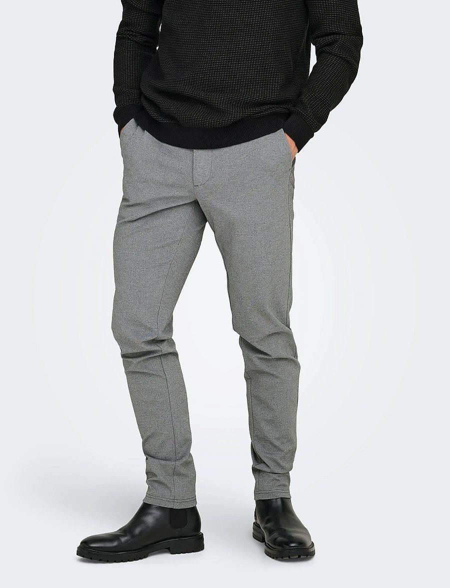 ONLY & SONS - ONSMARK SLIM GW 0209 PANT NOOS - casual - medium grey melange - 0