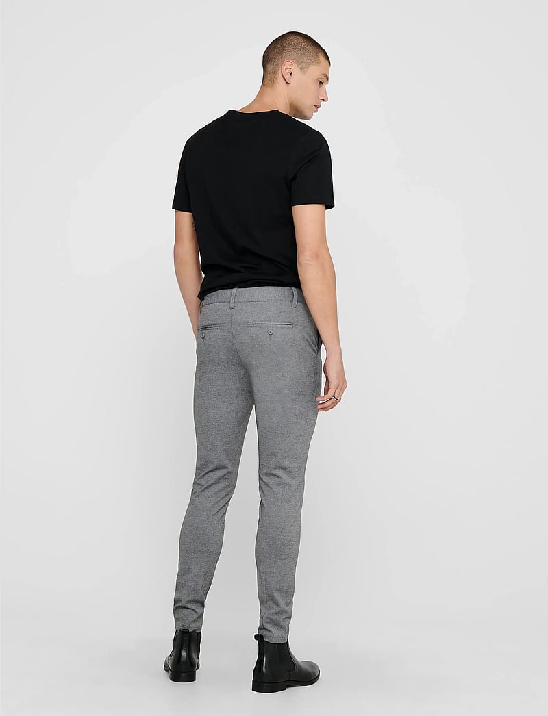 ONLY & SONS - ONSMARK SLIM GW 0209 PANT NOOS - casual byxor - medium grey melange - 3