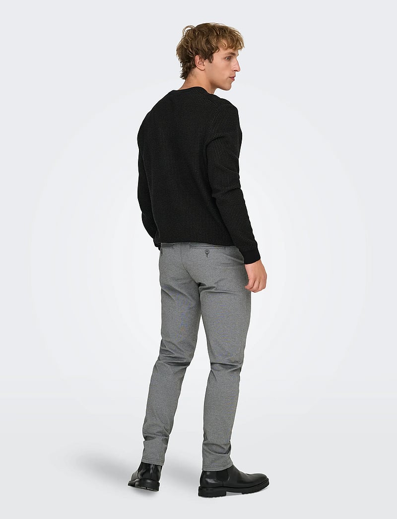 ONLY & SONS - ONSMARK SLIM GW 0209 PANT NOOS - vabaaja püksid - medium grey melange - 3