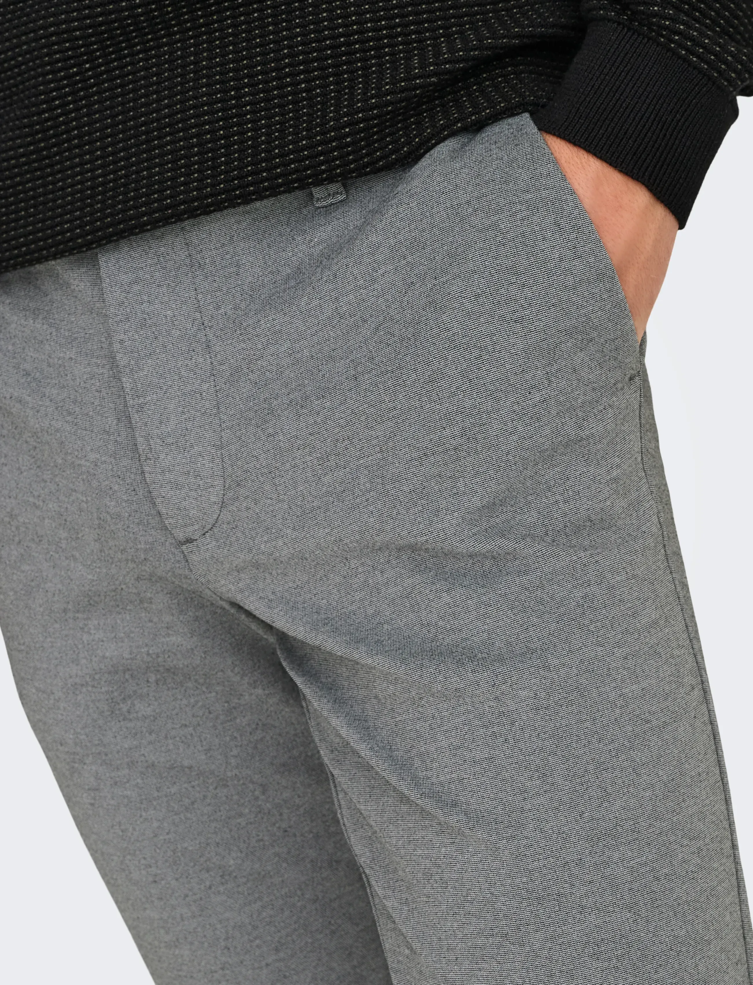 ONLY & SONS - ONSMARK SLIM GW 0209 PANT NOOS - casual byxor - medium grey melange - 4