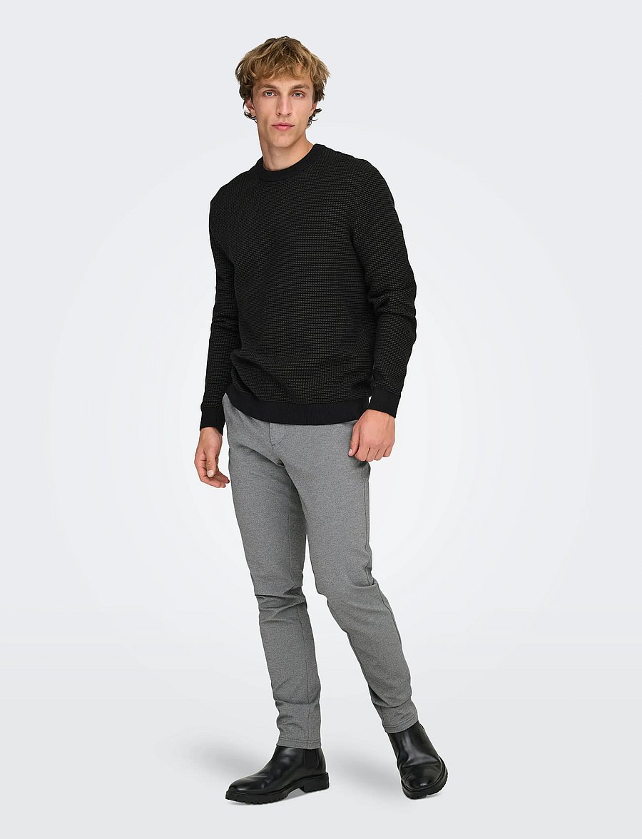 ONLY & SONS - ONSMARK SLIM GW 0209 PANT NOOS - casual - medium grey melange - 5