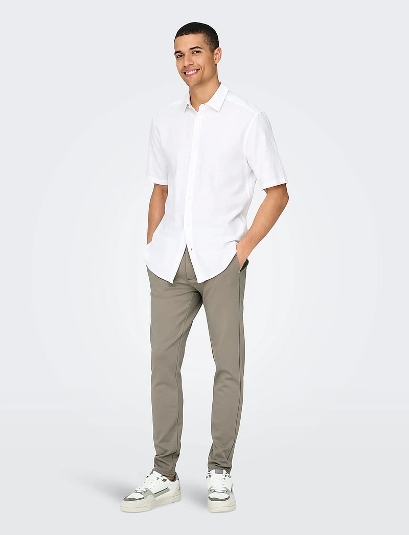 ONLY & SONS - ONSMARK SLIM GW 0209 PANT NOOS - casual byxor - vintage khaki - 4