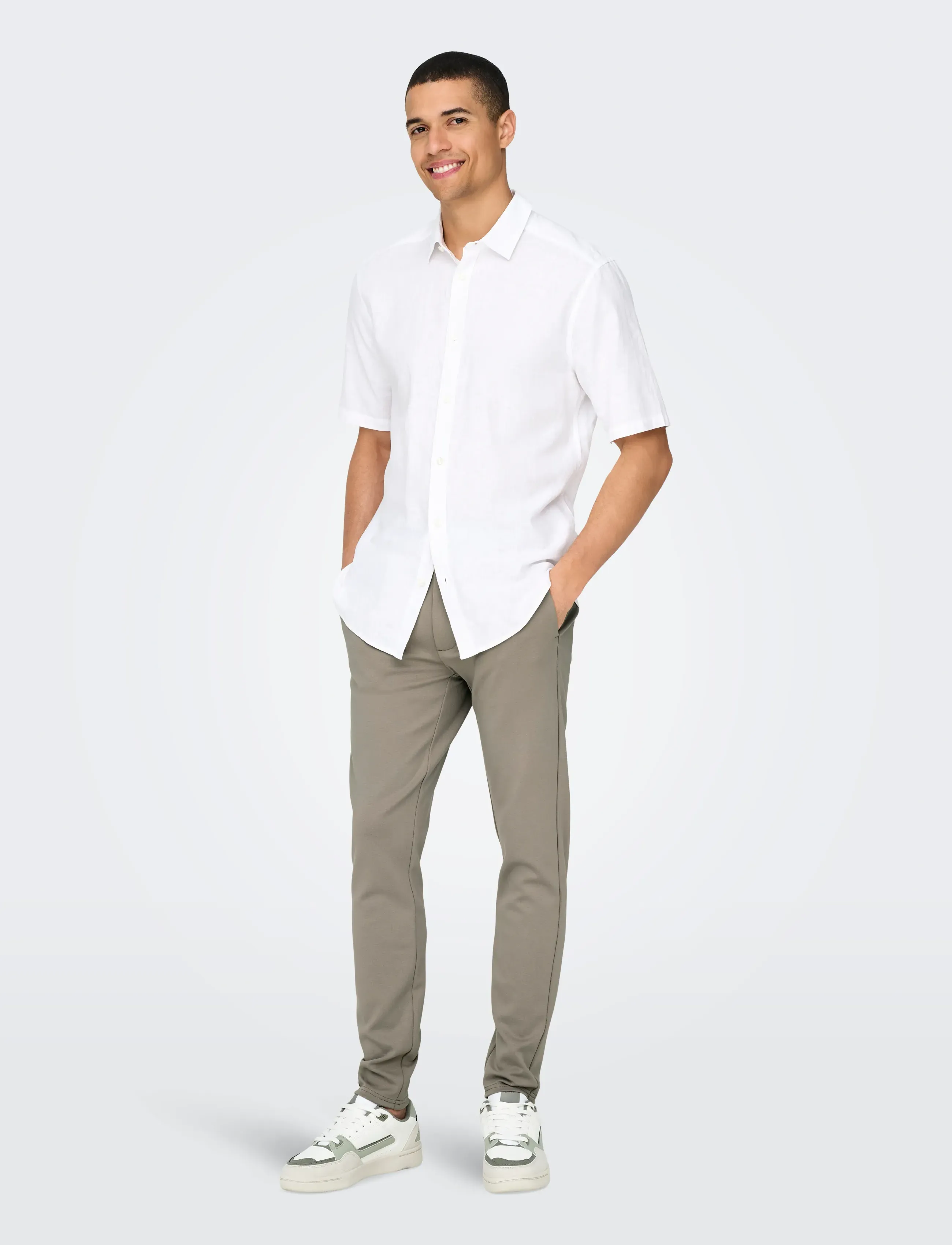 ONLY & SONS - ONSMARK SLIM GW 0209 PANT NOOS - vabaaja püksid - vintage khaki - 4