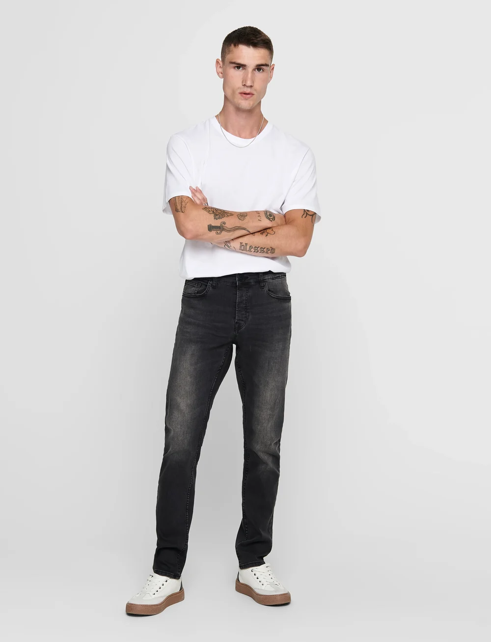 ONLY & SONS - ONSLOOM SLIM WASH BLK 0447 DIA DNM NOOS - slim fit jeans - black denim - 0