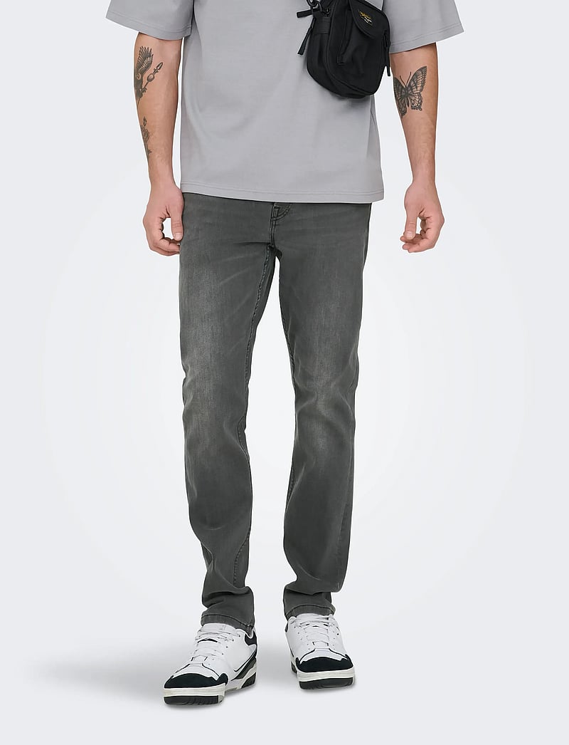 ONLY & SONS - ONSLOOM SLIM WASH BLK 0447 DIA DNM NOOS - slim jeans - black denim - 0