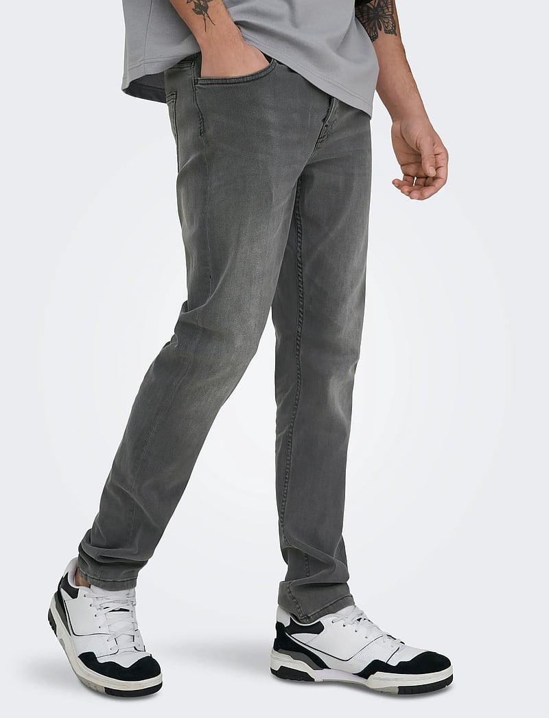 ONLY & SONS - ONSLOOM SLIM WASH BLK 0447 DIA DNM NOOS - slim jeans - black denim - 5