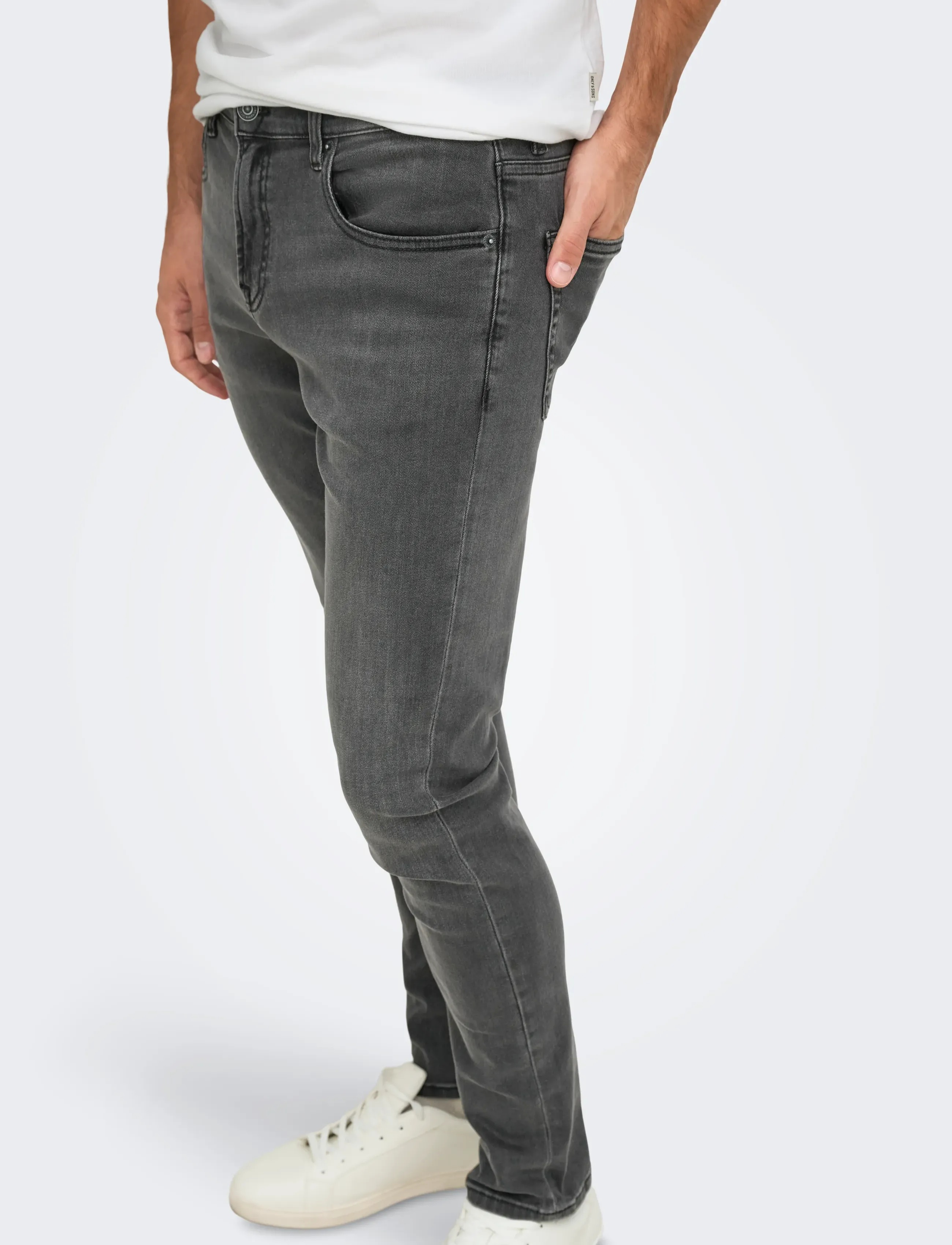 ONLY & SONS - ONSLOOM SLIM WASH BLK 0447 DIA DNM NOOS - bukser & jeans - black denim - 5