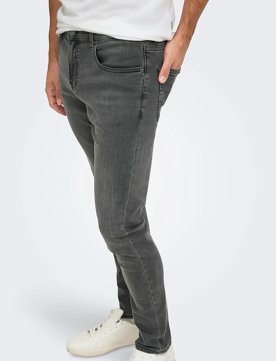 ONLY & SONS - ONSLOOM SLIM WASH BLK 0447 DIA DNM NOOS - slim jeans - black denim - 5