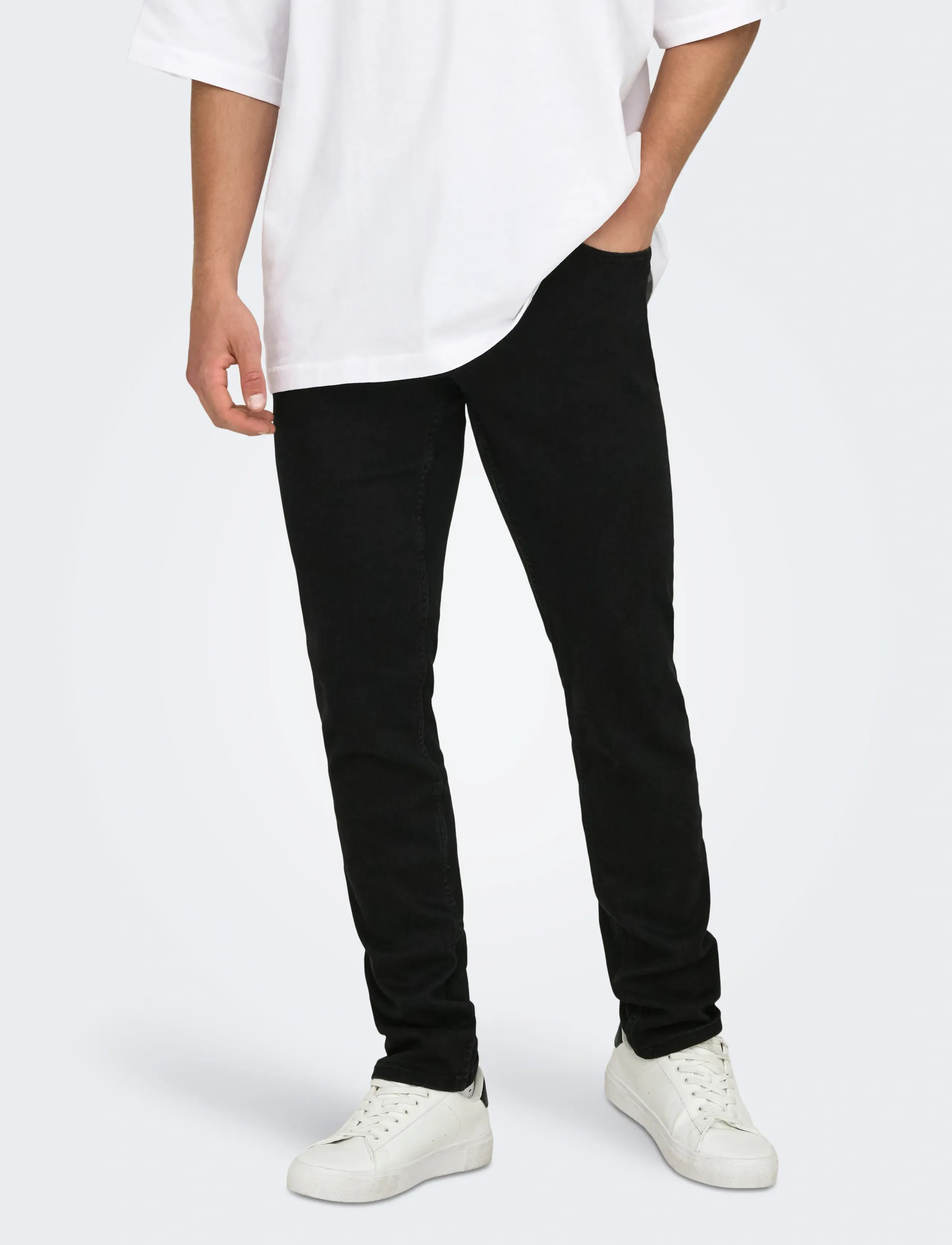 ONLY & SONS Onsloom Slim Black 0448 Dia Dnm Noos, 38 x 34, Black, Jeans > Smalle, Herre
