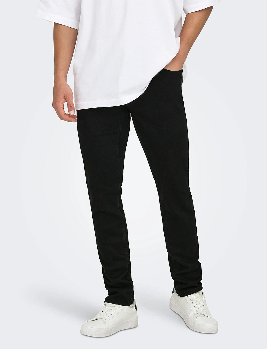 ONLY & SONS - ONSLOOM SLIM BLACK 0448 DIA DNM NOOS - slim-fit jeans - black denim - 0