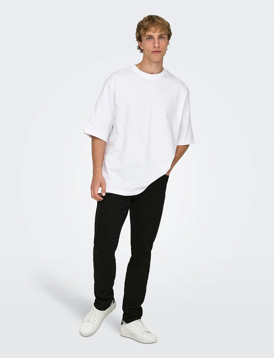 ONLY & SONS - ONSLOOM SLIM BLACK 0448 DIA DNM NOOS - slim-fit jeans - black denim - 4