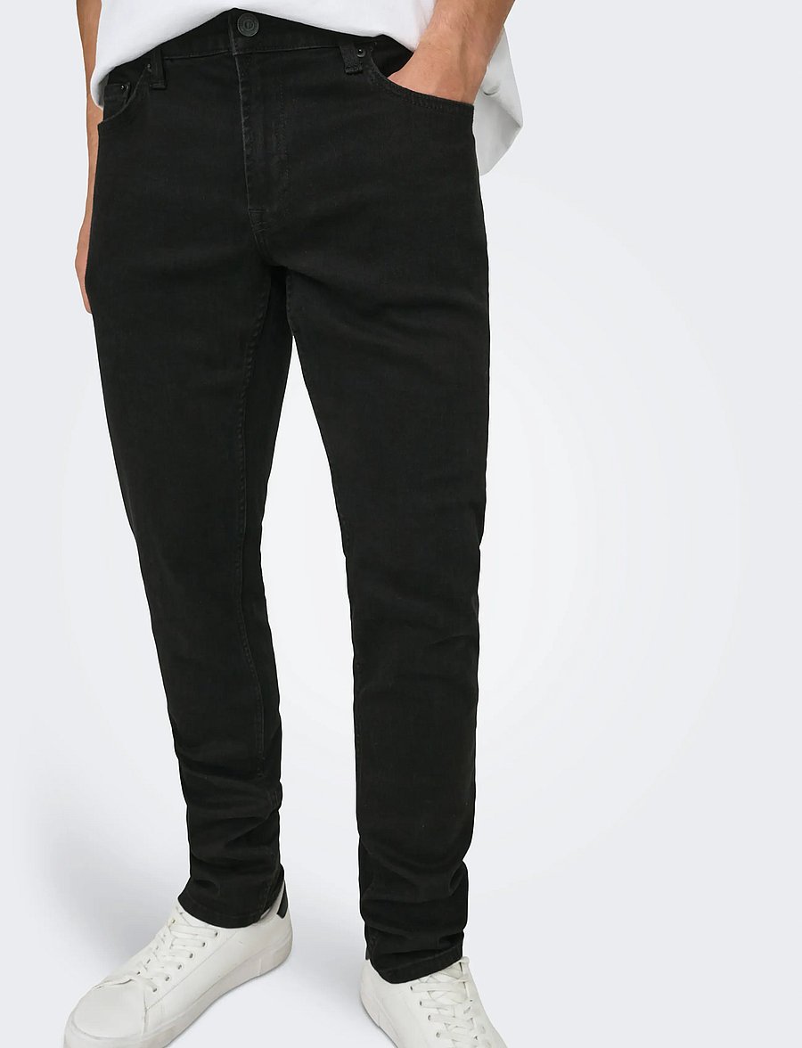 ONLY & SONS - ONSLOOM SLIM BLACK 0448 DIA DNM NOOS - slim-fit jeans - black denim - 5