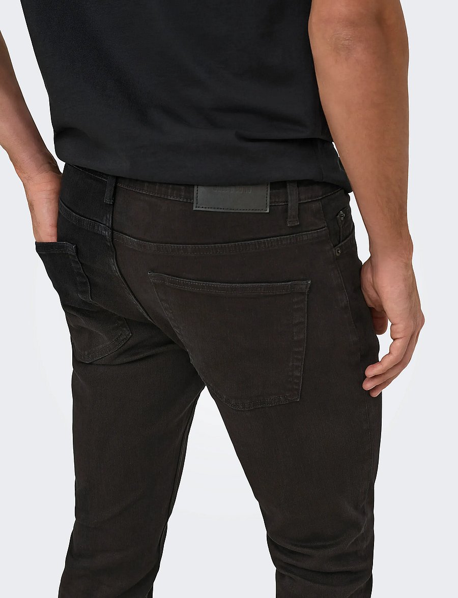 ONLY & SONS - ONSLOOM SLIM BLACK 0448 DIA DNM NOOS - slim fit jeans - black denim - 5