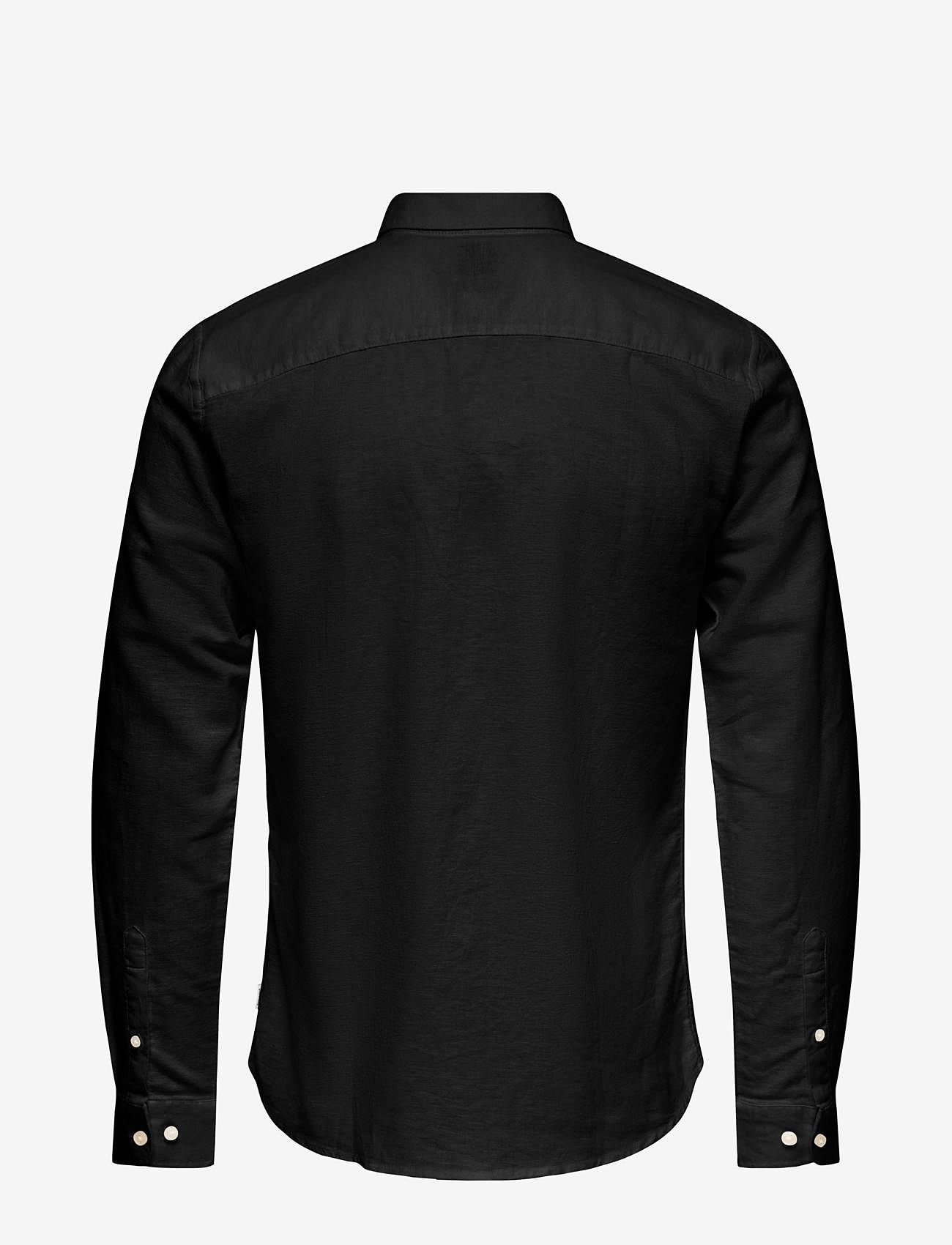 ONLY & SONS - ONSCAIDEN LS SOLID LINEN SHIRT NOOS - najniższe ceny - black - 1