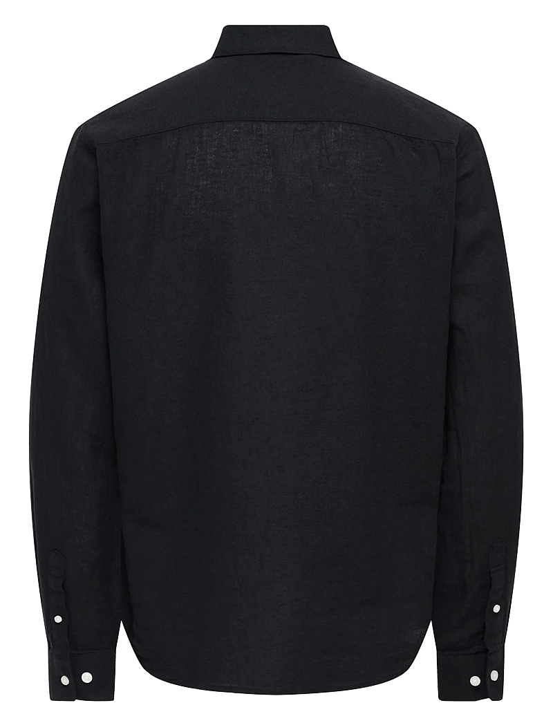 ONLY & SONS - ONSCAIDEN LIFE LS SOLID LINEN BLEND NOOS - linased särgid - black - 2