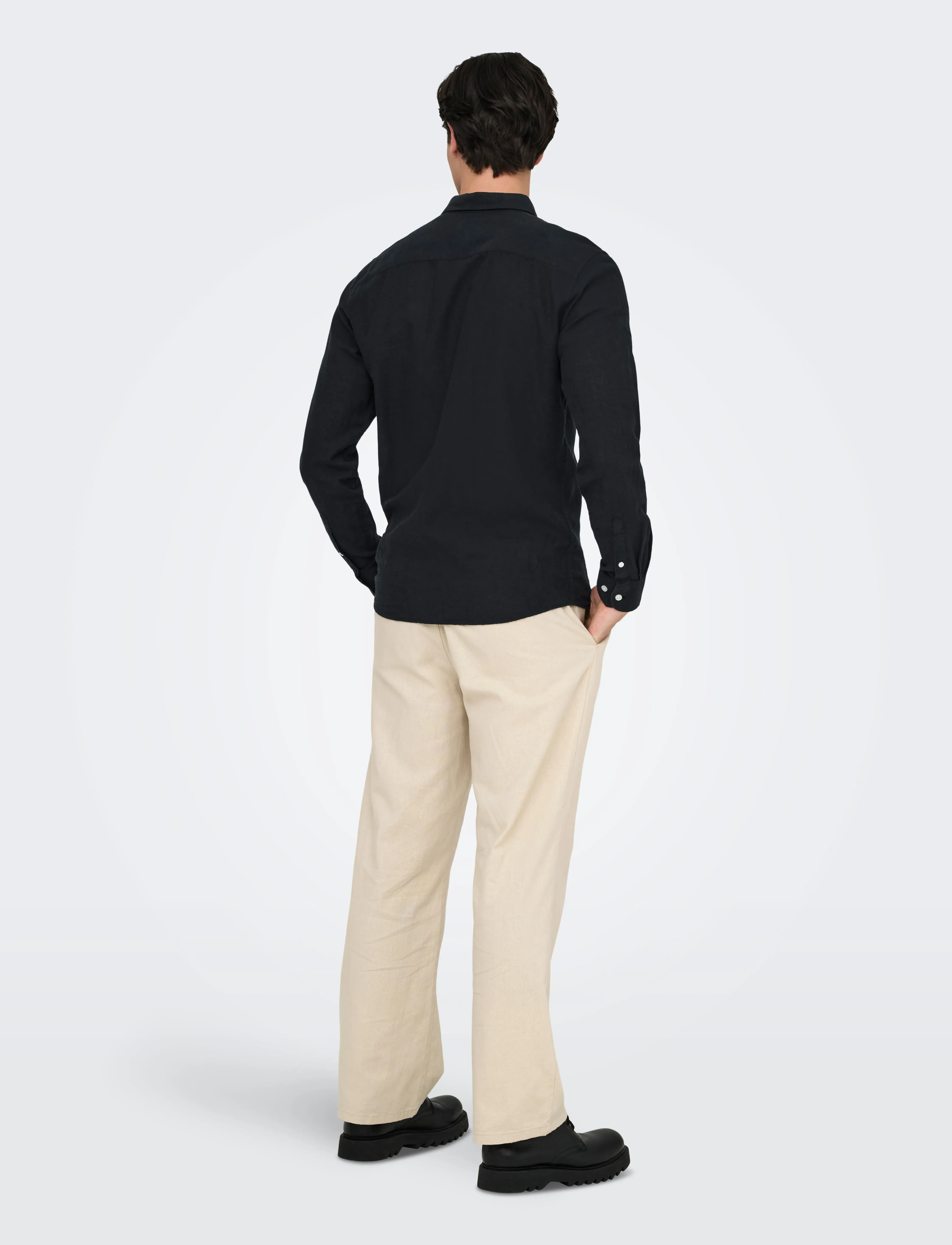 ONLY & SONS - ONSCAIDEN LIFE LS SOLID LINEN BLEND NOOS - madalaimad hinnad - black - 3