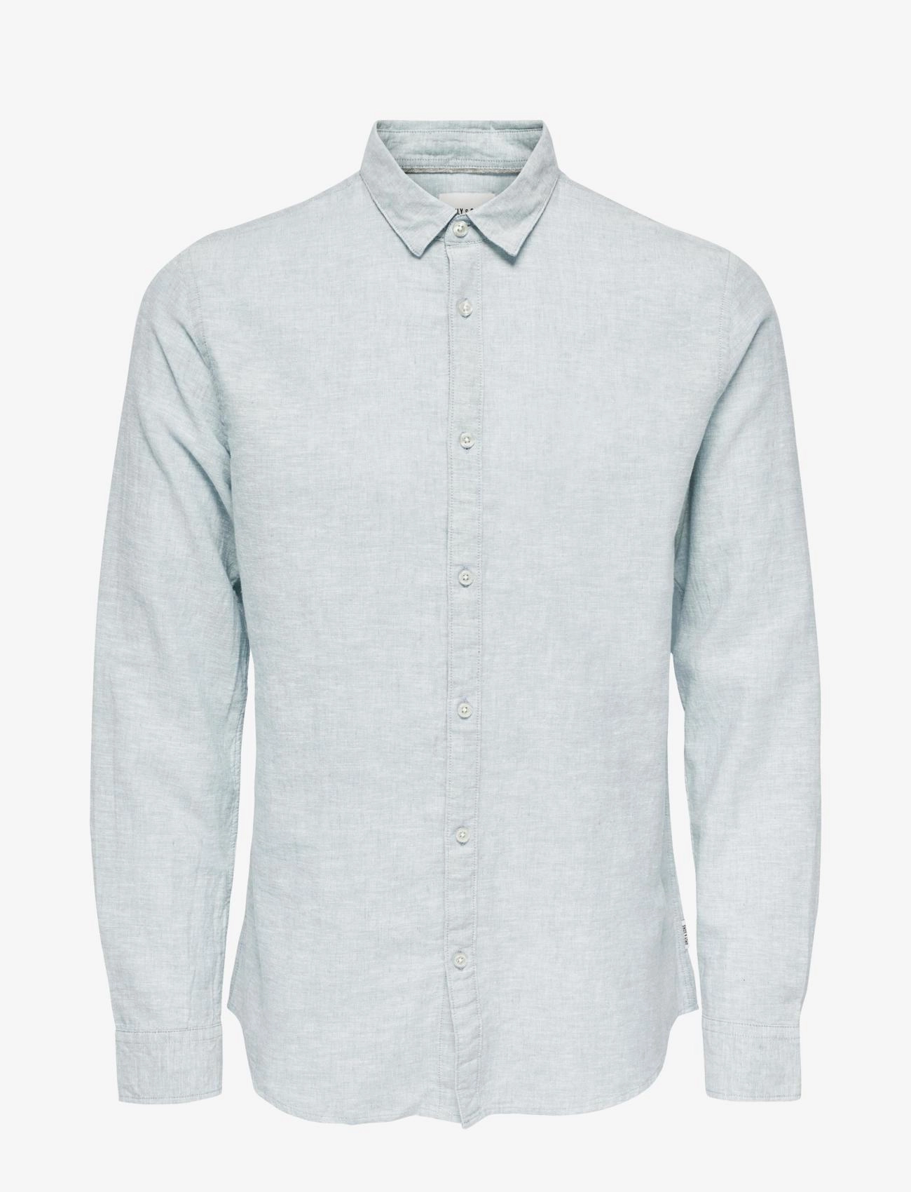 ONLY & SONS ONSCAIDEN LIFE LS SOLID LINEN BLEND NOOS - Basic shirts - CASHMERE BLUE / blue