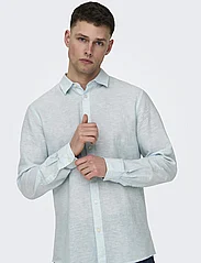 ONLY & SONS - ONSCAIDEN LS SOLID LINEN SHIRT NOOS - najniższe ceny - cashmere blue - 4