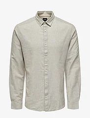 ONLY & SONS - ONSCAIDEN LS SOLID LINEN SHIRT NOOS - najniższe ceny - chinchilla - 0