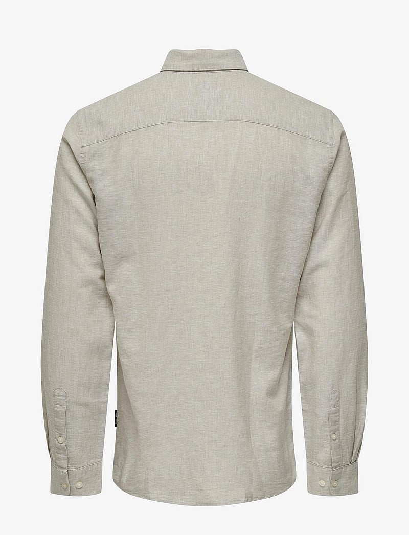 ONLY & SONS - ONSCAIDEN LIFE LS SOLID LINEN SHIRT NOOS - leinenhemden - chinchilla - 2