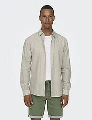 ONLY & SONS - ONSCAIDEN LS SOLID LINEN SHIRT NOOS - najniższe ceny - chinchilla - 4