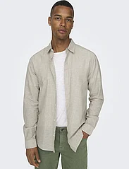 ONLY & SONS - ONSCAIDEN LS SOLID LINEN SHIRT NOOS - laveste priser - chinchilla - 7