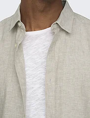 ONLY & SONS - ONSCAIDEN LS SOLID LINEN SHIRT NOOS - laveste priser - chinchilla - 8