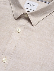 ONLY & SONS - ONSCAIDEN LS SOLID LINEN SHIRT NOOS - laveste priser - chinchilla - 3