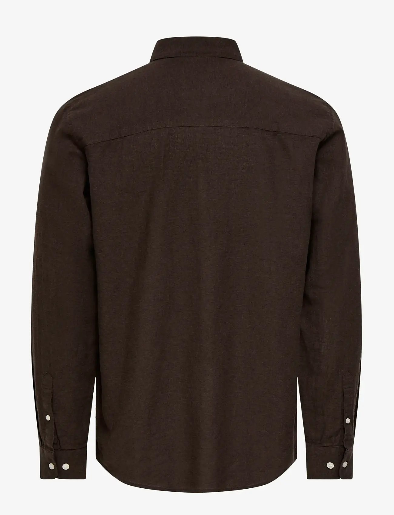ONLY & SONS - ONSCAIDEN LIFE LS SOLID LINEN BLEND NOOS - linen shirts - coffee bean - 2