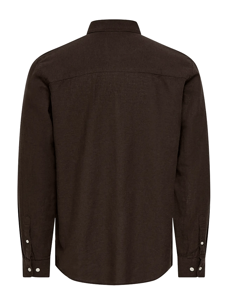 ONLY & SONS - ONSCAIDEN LIFE LS SOLID LINEN BLEND NOOS - linased särgid - coffee bean - 2