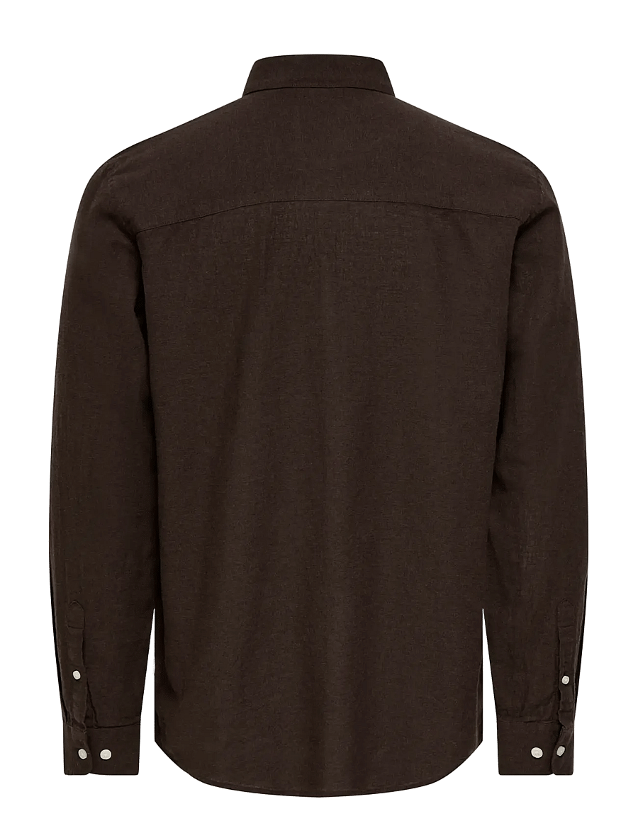 ONLY & SONS - ONSCAIDEN LIFE LS SOLID LINEN BLEND NOOS - leinenhemden - coffee bean - 2