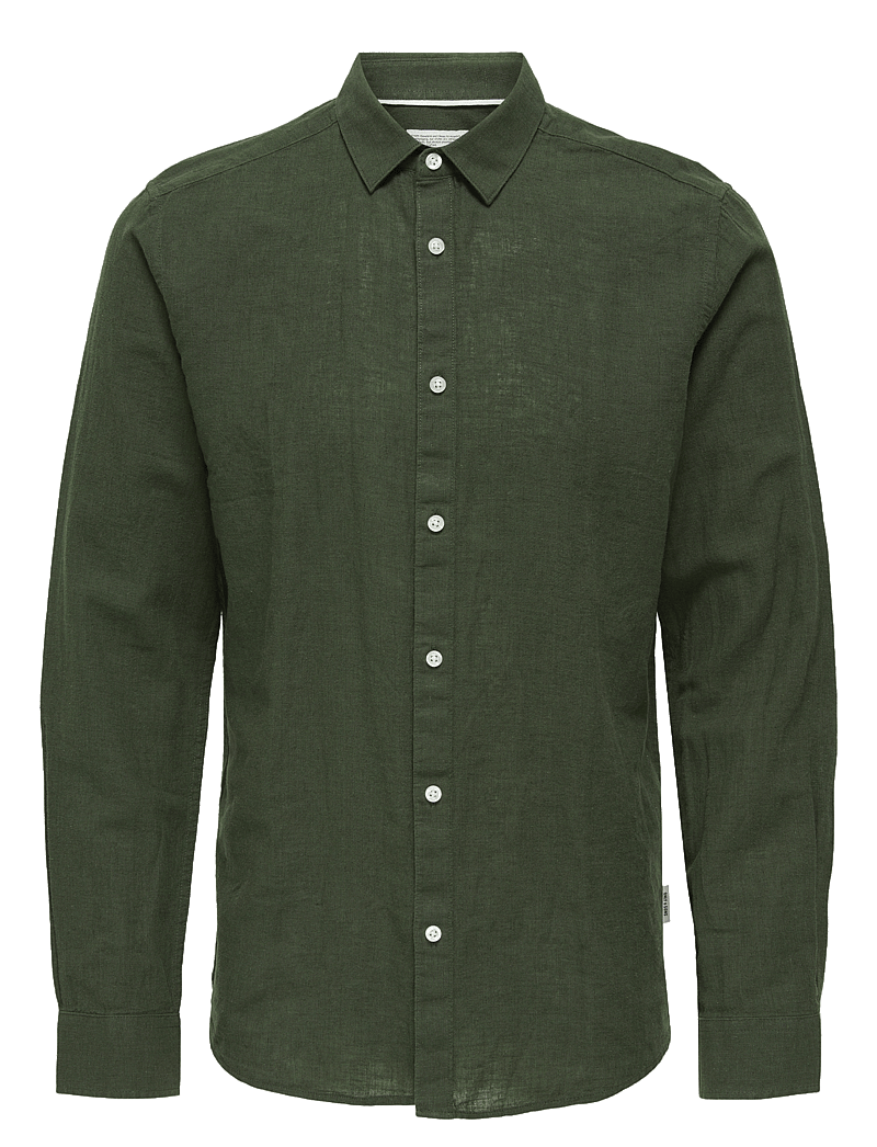 ONLY & SONS - ONSCAIDEN LS SOLID LINEN SHIRT - pellavakauluspaidat - kambaba - 1