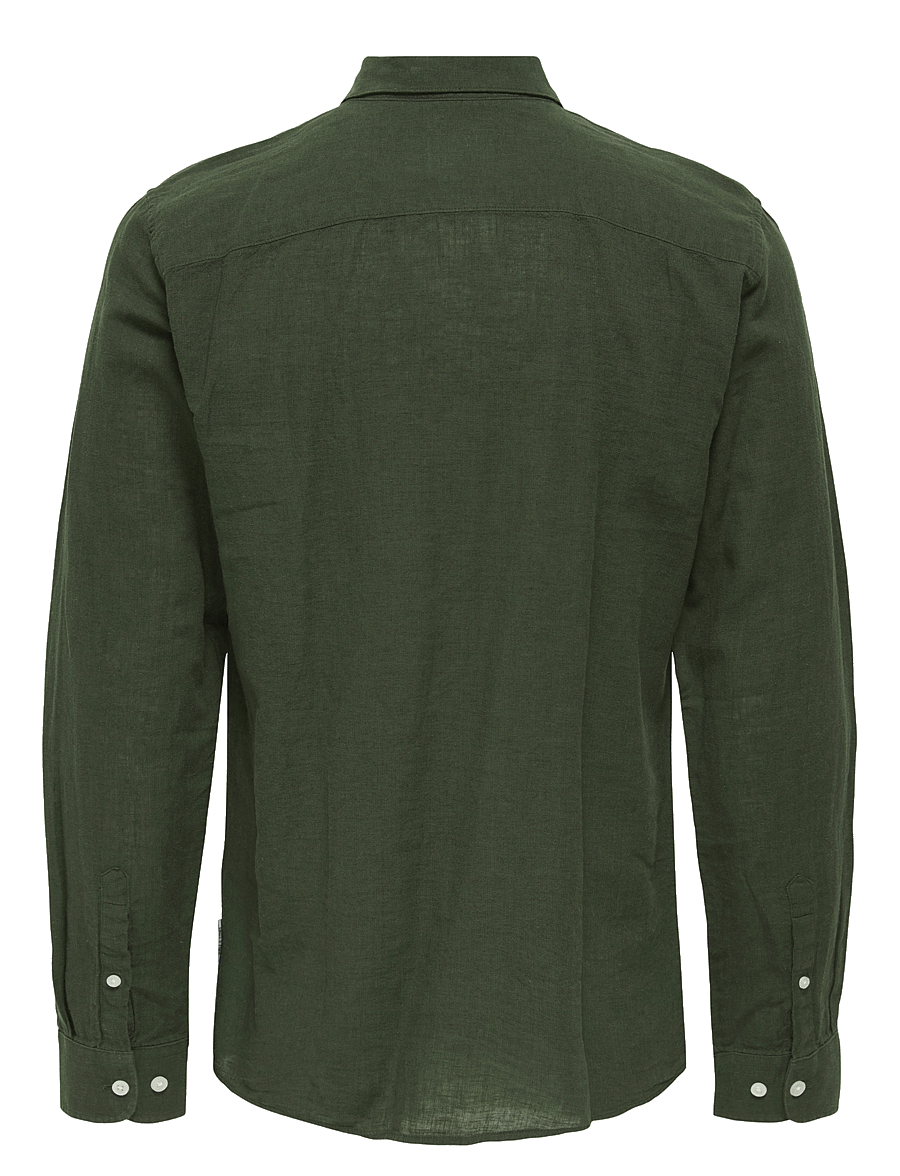 ONLY & SONS - ONSCAIDEN LIFE LS SOLID LINEN BLEND NOOS - pellavakauluspaidat - kambaba - 2