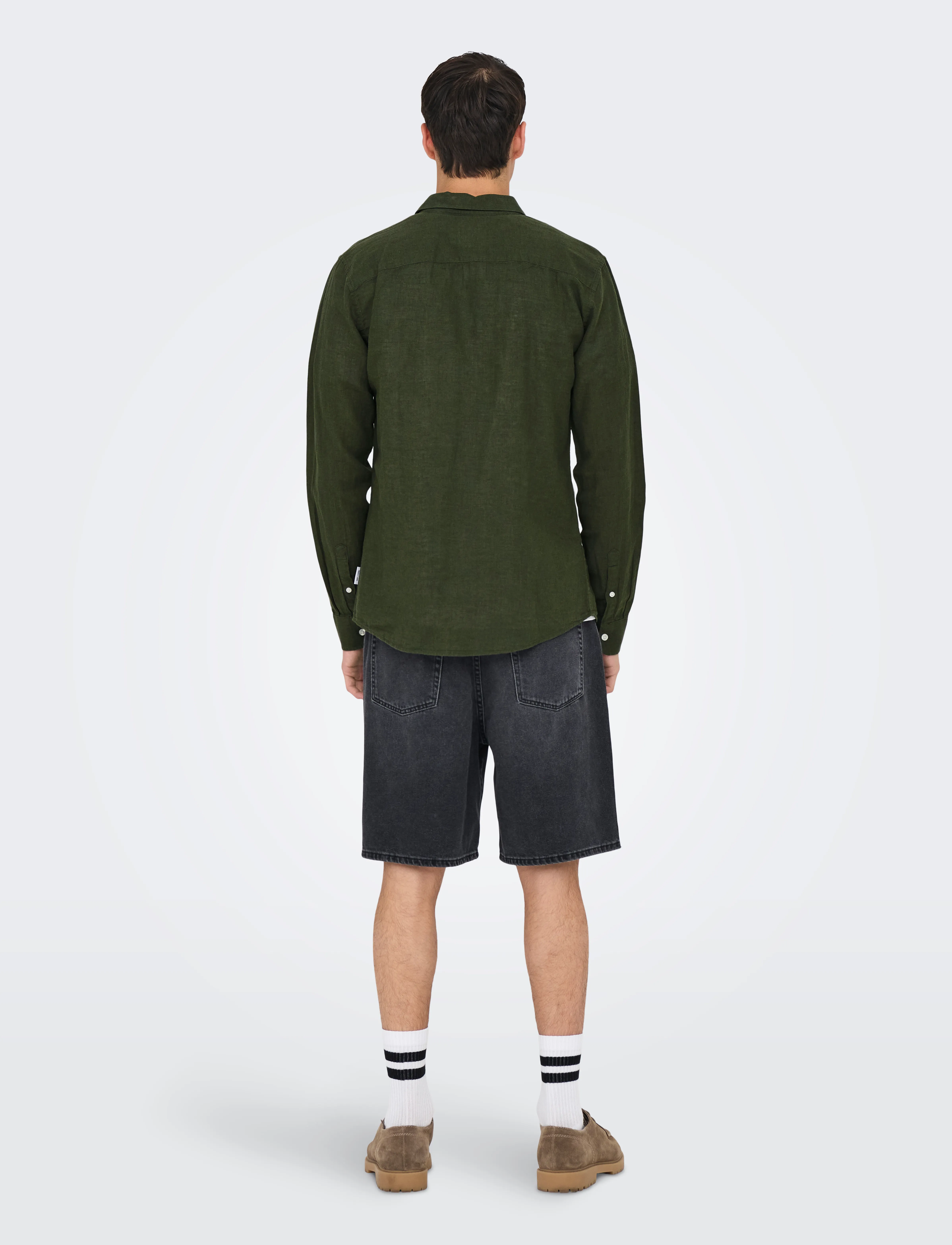 ONLY & SONS - ONSCAIDEN LIFE LS SOLID LINEN BLEND NOOS - linneskjortor - kambaba - 3