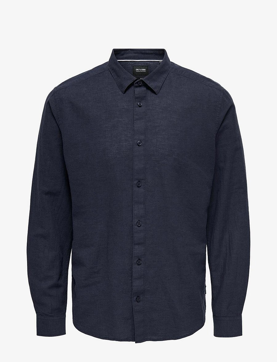 ONLY & SONS - ONSCAIDEN LIFE LS SOLID LINEN BLEND NOOS - leinenhemden - night sky - 1