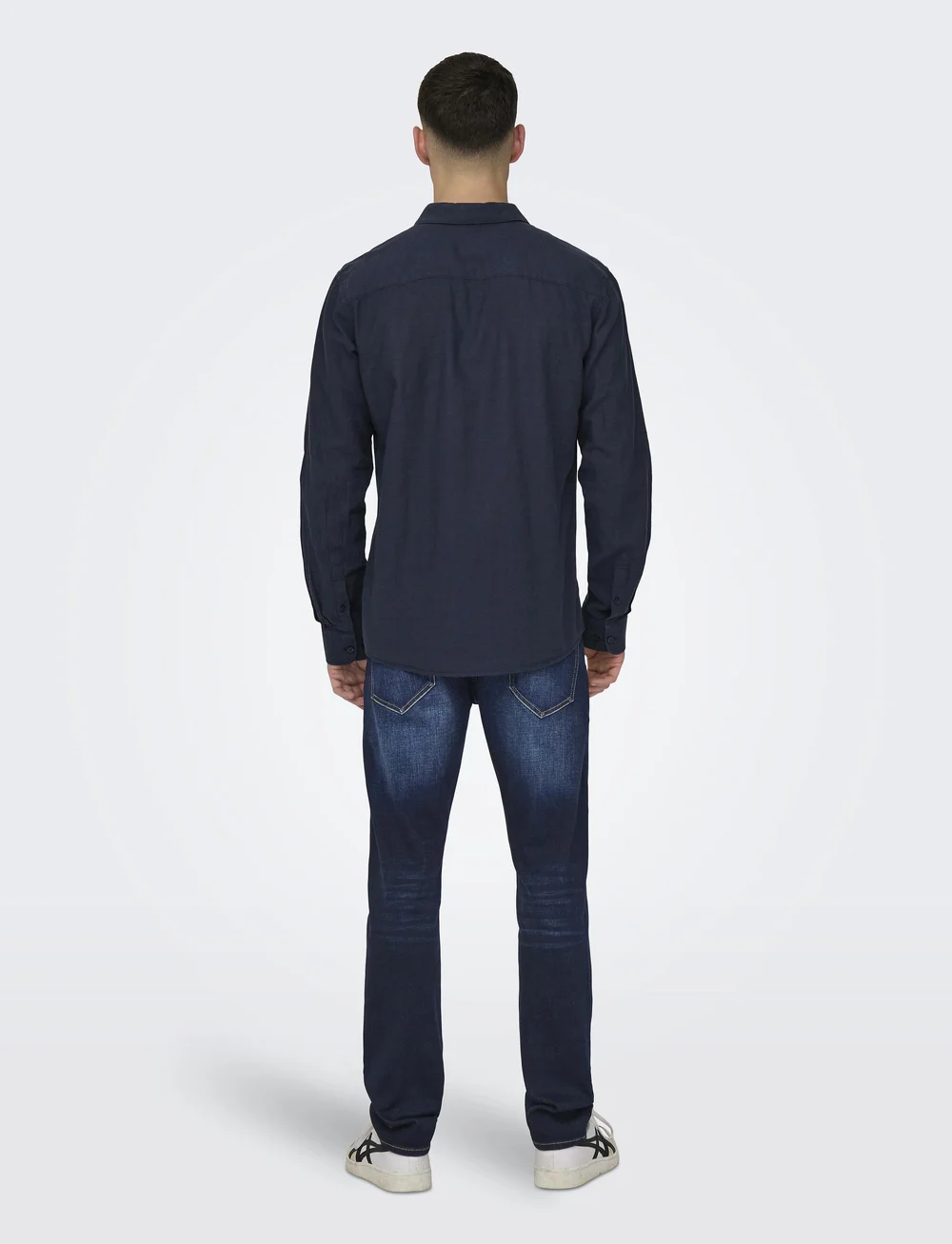 ONLY & SONS - ONSCAIDEN LIFE LS SOLID LINEN SHIRT NOOS - lininiai marškiniai - night sky - 3